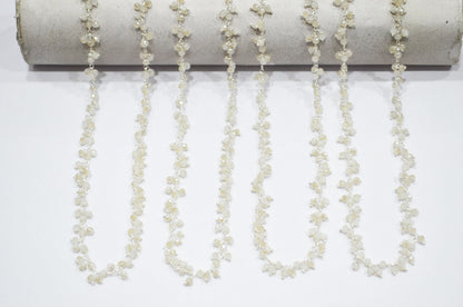 Mystic White Chalcedony Hydro Quartz Faceted Rondelle Shape Dangling Chain , 3 - 3.50 mm , RB-5383