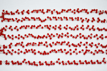 Coral Hydro Quartz Faceted Rondelle Shape Dangling Chain , 3 - 3.50 mm , RB-5384