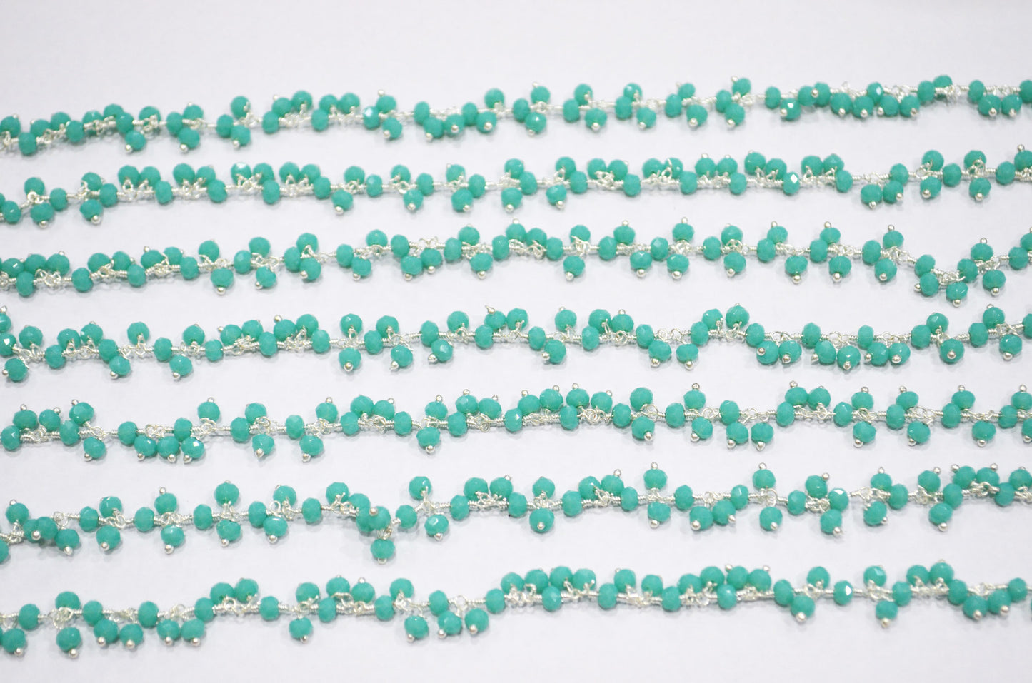 Amazonite Hydro Quartz Faceted Rondelle Shape Dangling Chain , 3 - 3.50 mm , RB-5385