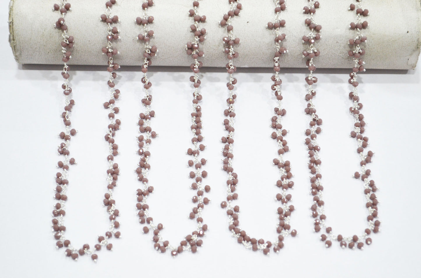 Lavender Hydro Quartz Faceted Rondelle Shape Dangling Chain , 3 - 3.50 mm , RB-5388