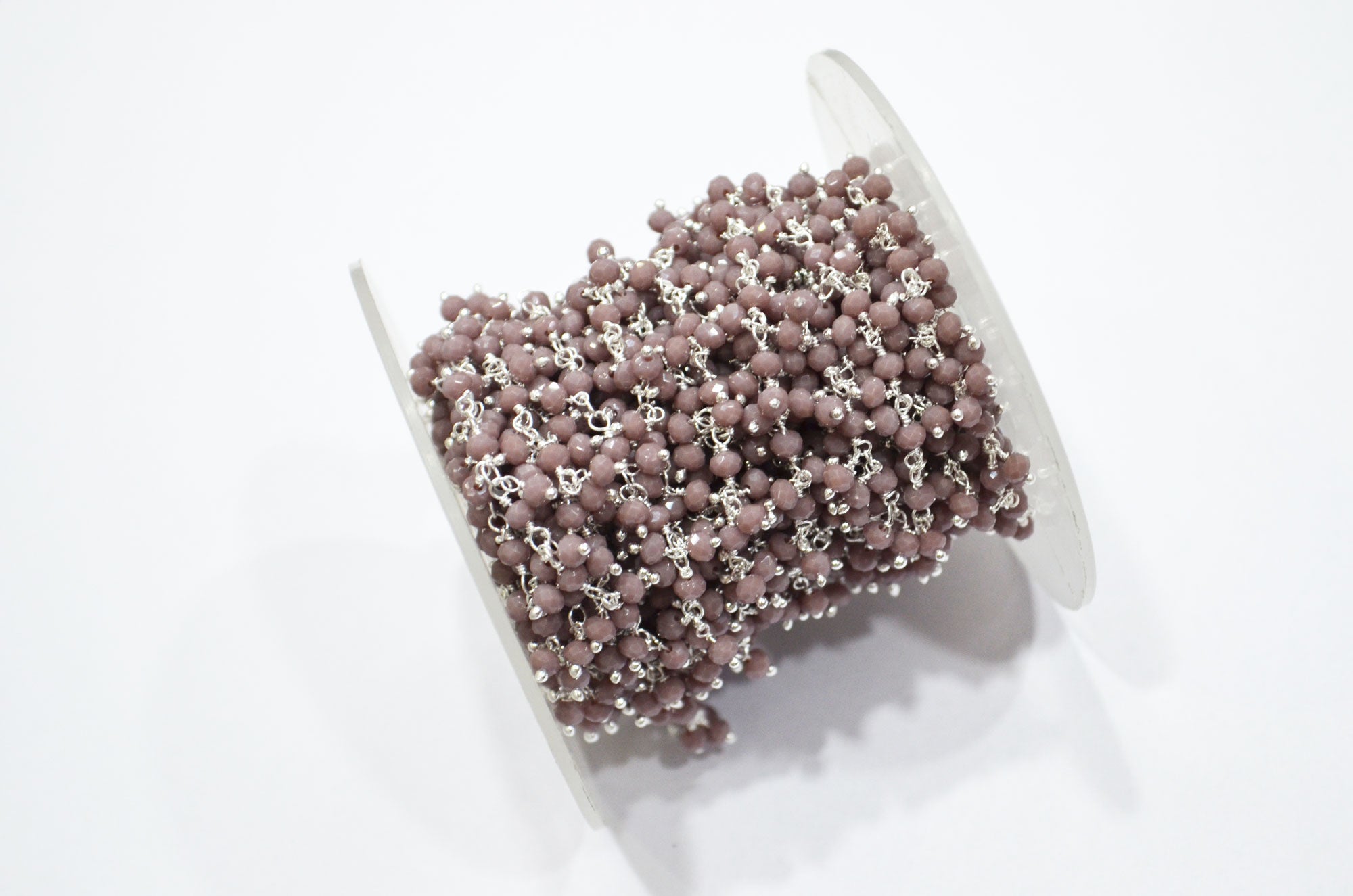 Lavender Hydro Quartz Faceted Rondelle Shape Dangling Chain , 3 - 3.50 mm , RB-5388