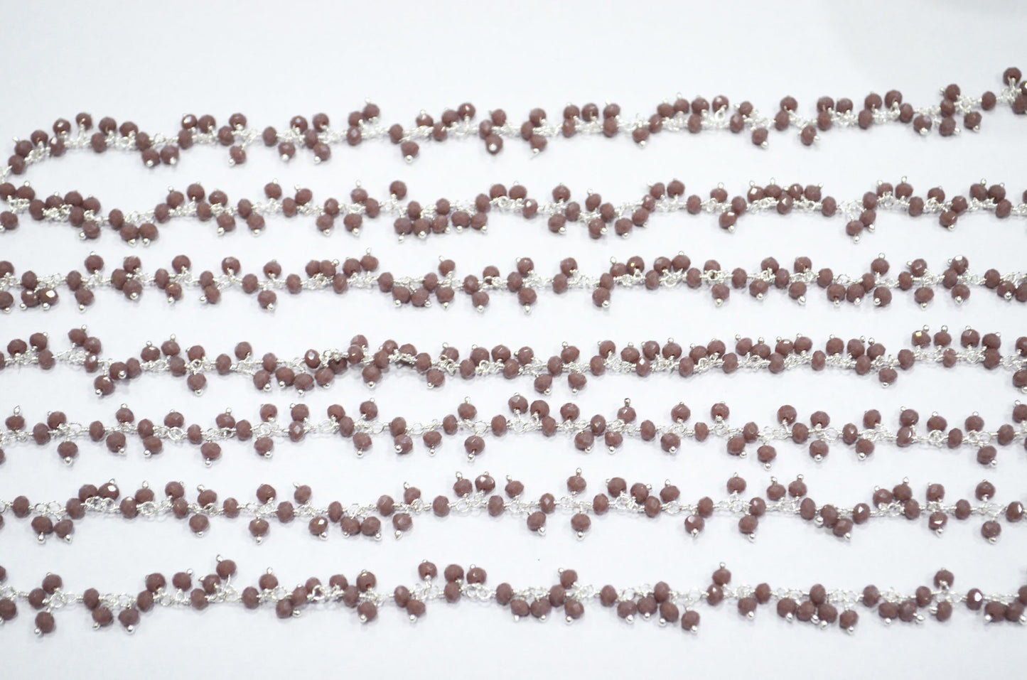 Lavender Hydro Quartz Faceted Rondelle Shape Dangling Chain , 3 - 3.50 mm , RB-5388