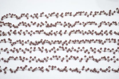 Lavender Hydro Quartz Faceted Rondelle Shape Dangling Chain , 3 - 3.50 mm , RB-5388