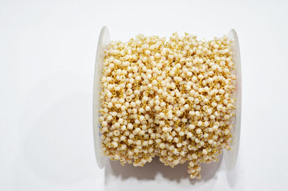 Mystic Champagne Hydro Quartz Faceted Rondelle Shape Dangling Chain , 3 - 3.50 mm , RB-5389A