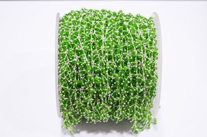 Peridot Hydro Quartz Faceted Rondelle Shape Dangling Chain , 3 - 3.50 mm , RB-5393