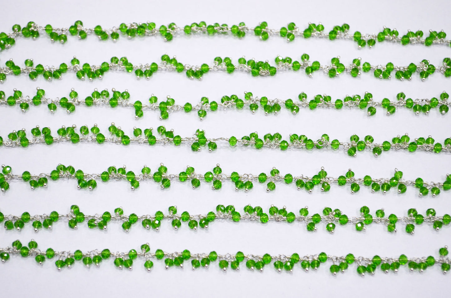 Peridot Hydro Quartz Faceted Rondelle Shape Dangling Chain , 3 - 3.50 mm , RB-5393