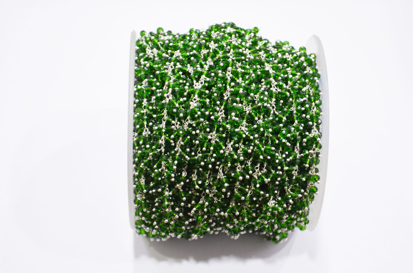 Chrome Hydro Quartz Faceted Rondelle Shape Dangling Chain , 3 - 3.50 mm , RB-5394