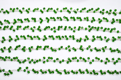 Chrome Hydro Quartz Faceted Rondelle Shape Dangling Chain , 3 - 3.50 mm , RB-5394