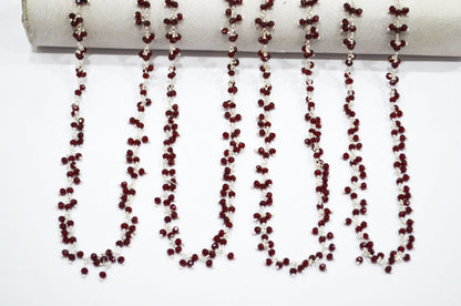 Hessonite Hydro Quartz Faceted Rondelle Shape Dangling Chain , 3 - 3.50 mm , RB-5397