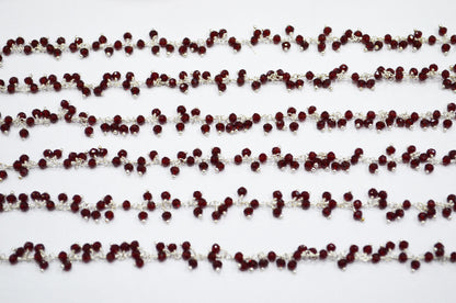 Hessonite Hydro Quartz Faceted Rondelle Shape Dangling Chain , 3 - 3.50 mm , RB-5397