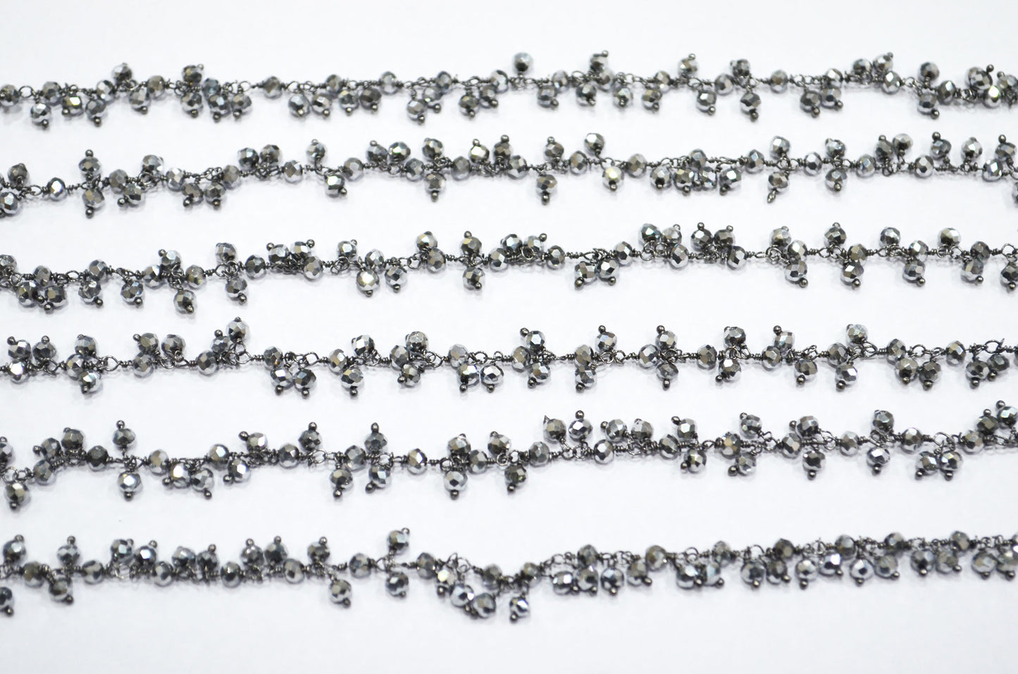 Pyrite Hydro Quartz Faceted Rondelle Shape Dangling Chain , 3 - 3.50 mm , RB-5398