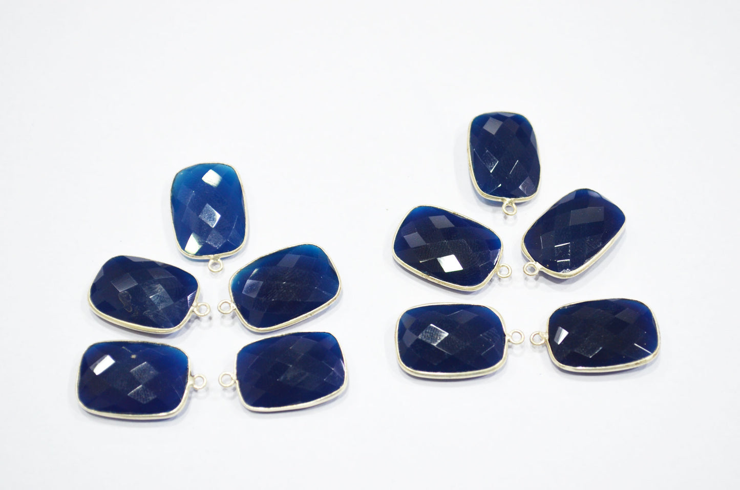 Sapphire Chalcedony Faceted Baguette Shape Connector , Sold By Piece , 15x24 mm , RB-5401