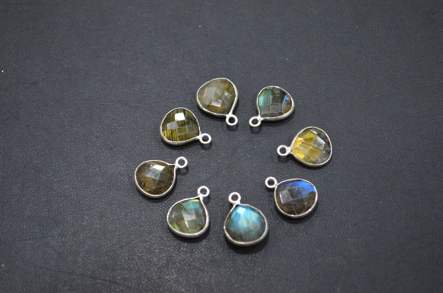 Labradorite Faceted Heart Shape Connector , Sold By Piece , 11 - 13 mm , RB-5416