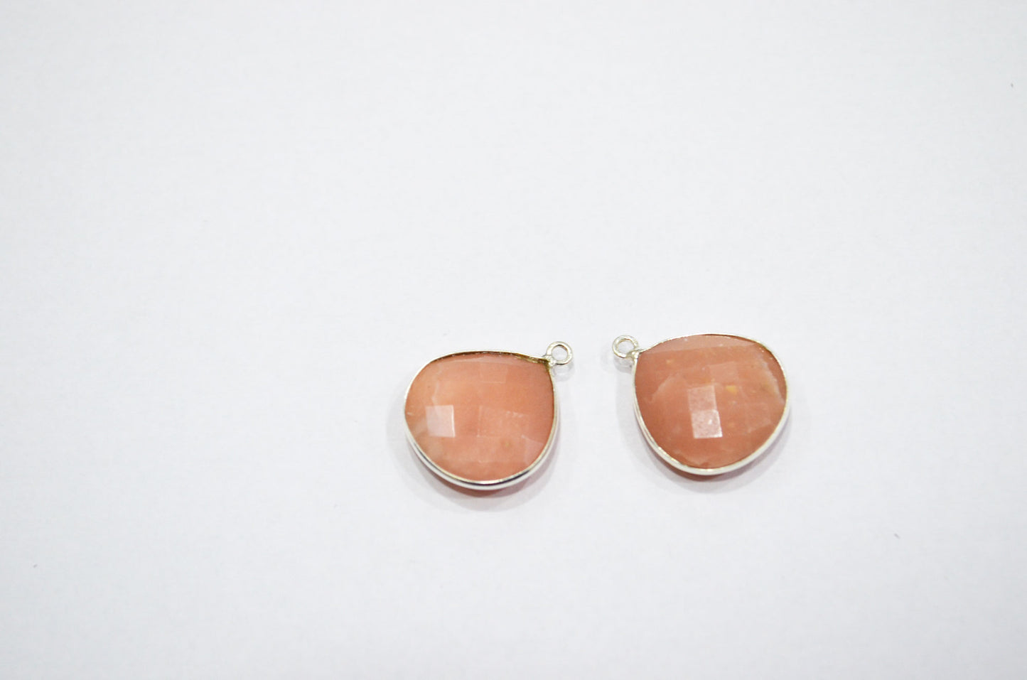 Pink Opal Faceted Heart Shape Connector , Sold By Piece , 18 mm , RB-5429