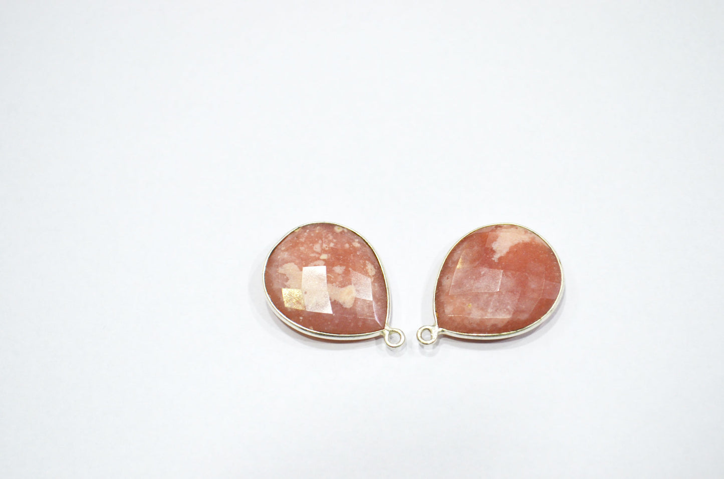 Pink Opal Faceted Pear Shape Connector , Sold By Piece , 19x22 mm , RB-5438