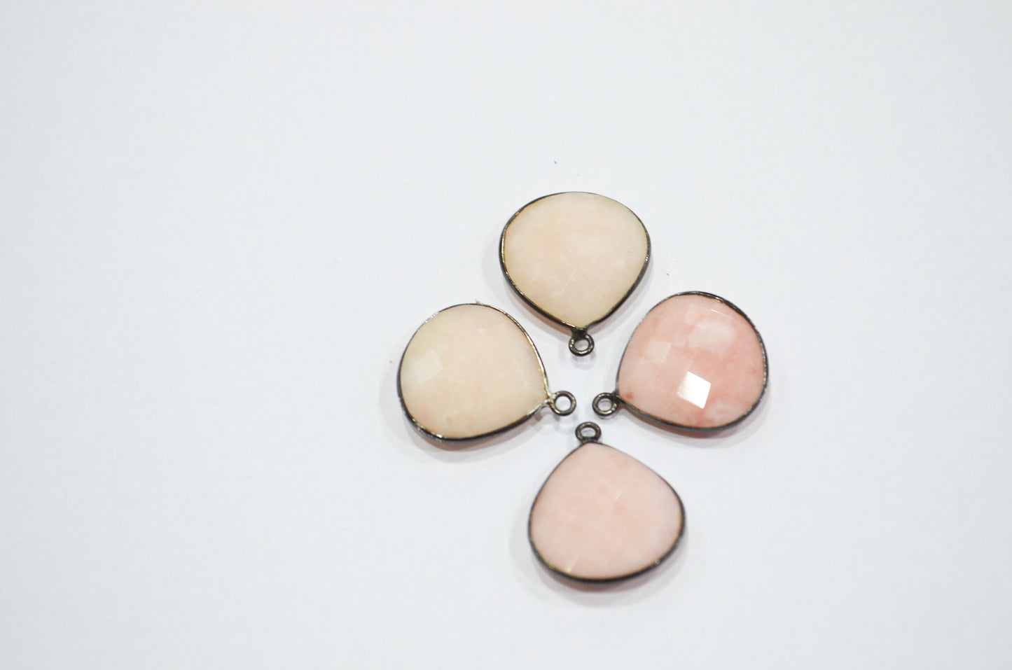 Pink Opal Faceted Heart Shape Connector , Sold By Piece , 18 mm , RB-5445