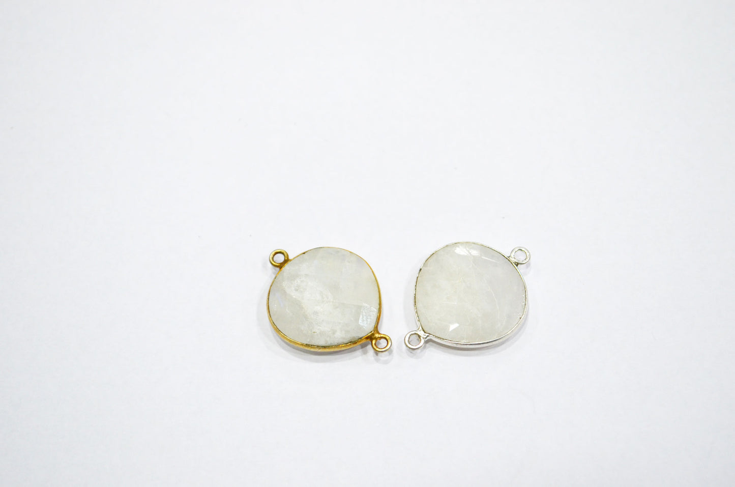 Rainbow Moonstone Faceted Heart Shape Connector , Sold By Piece , 18 mm , RB-5450