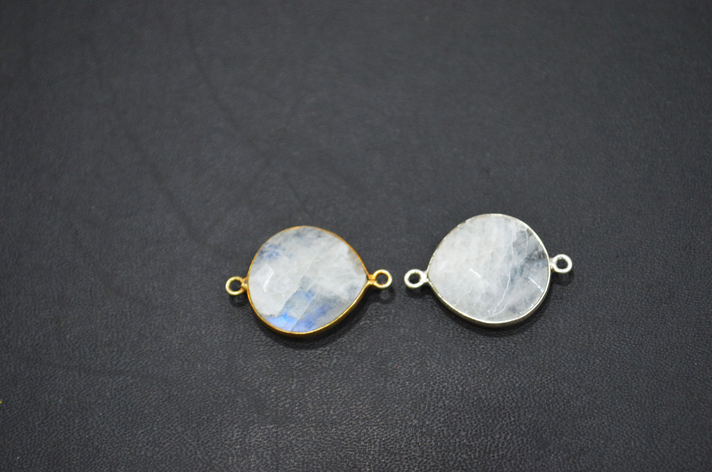 Rainbow Moonstone Faceted Heart Shape Connector , Sold By Piece , 18 mm , RB-5450