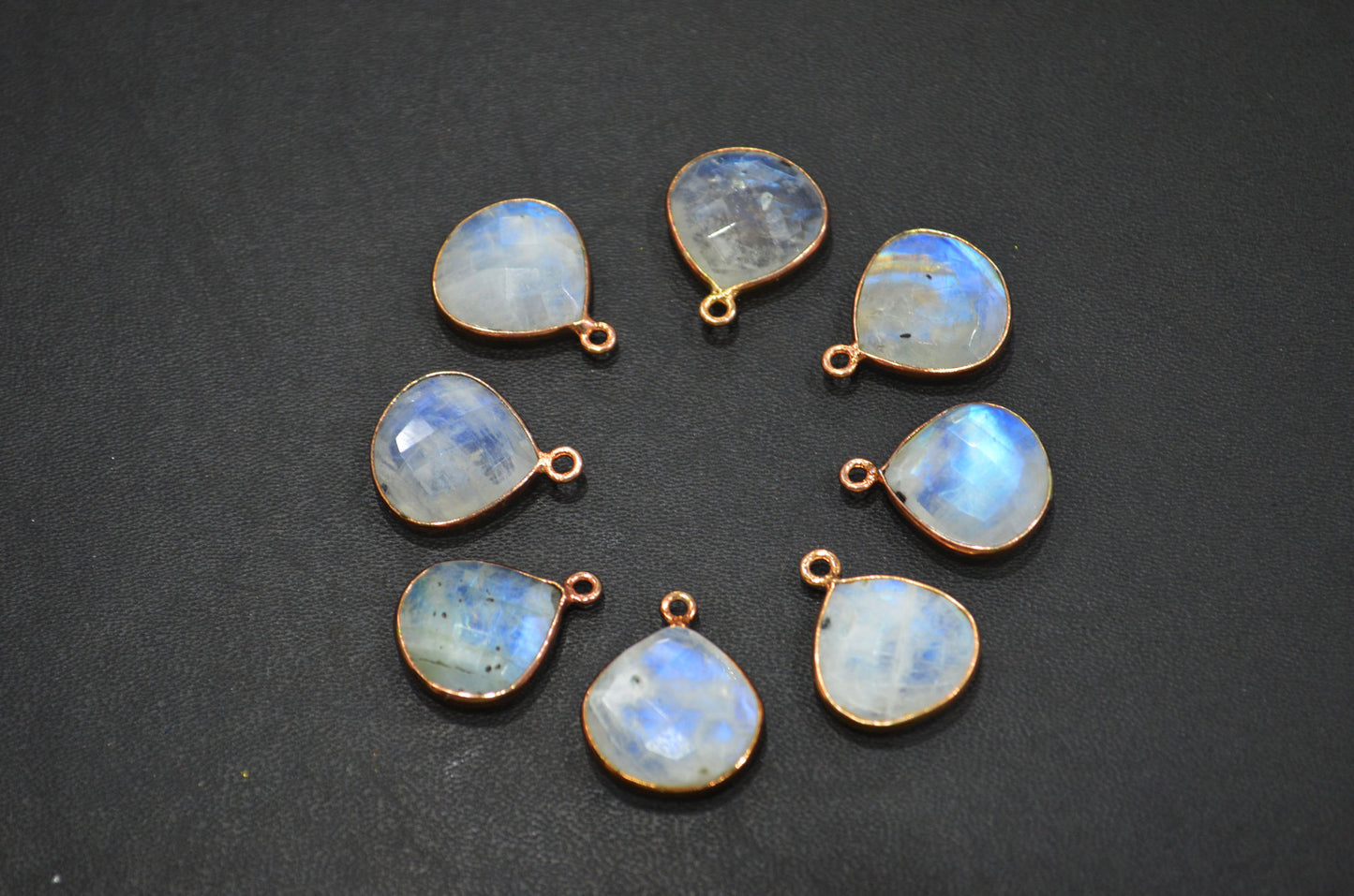 Rainbow Moonstone Faceted Heart Shape Connector , Sold By Piece , 15 mm , RB-5451