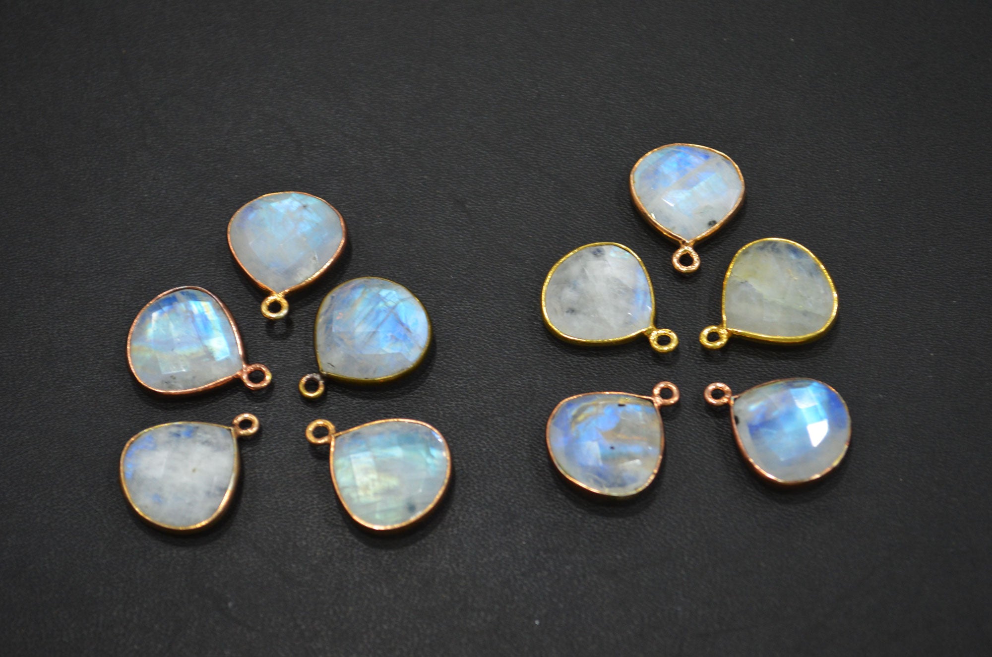 Rainbow Moonstone Faceted Heart Shape Connector , Sold By Piece , 15 mm , RB-5451