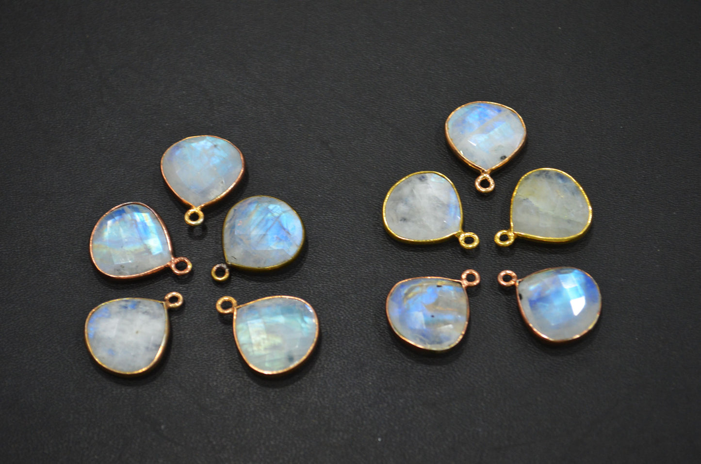 Rainbow Moonstone Faceted Heart Shape Connector , Sold By Piece , 15 mm , RB-5451