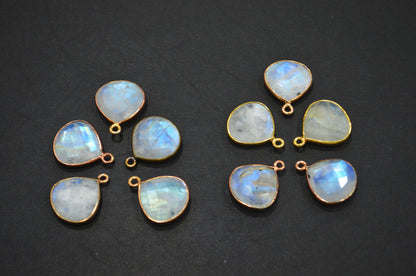 Rainbow Moonstone Faceted Heart Shape Connector , Sold By Piece , 15 mm , RB-5451