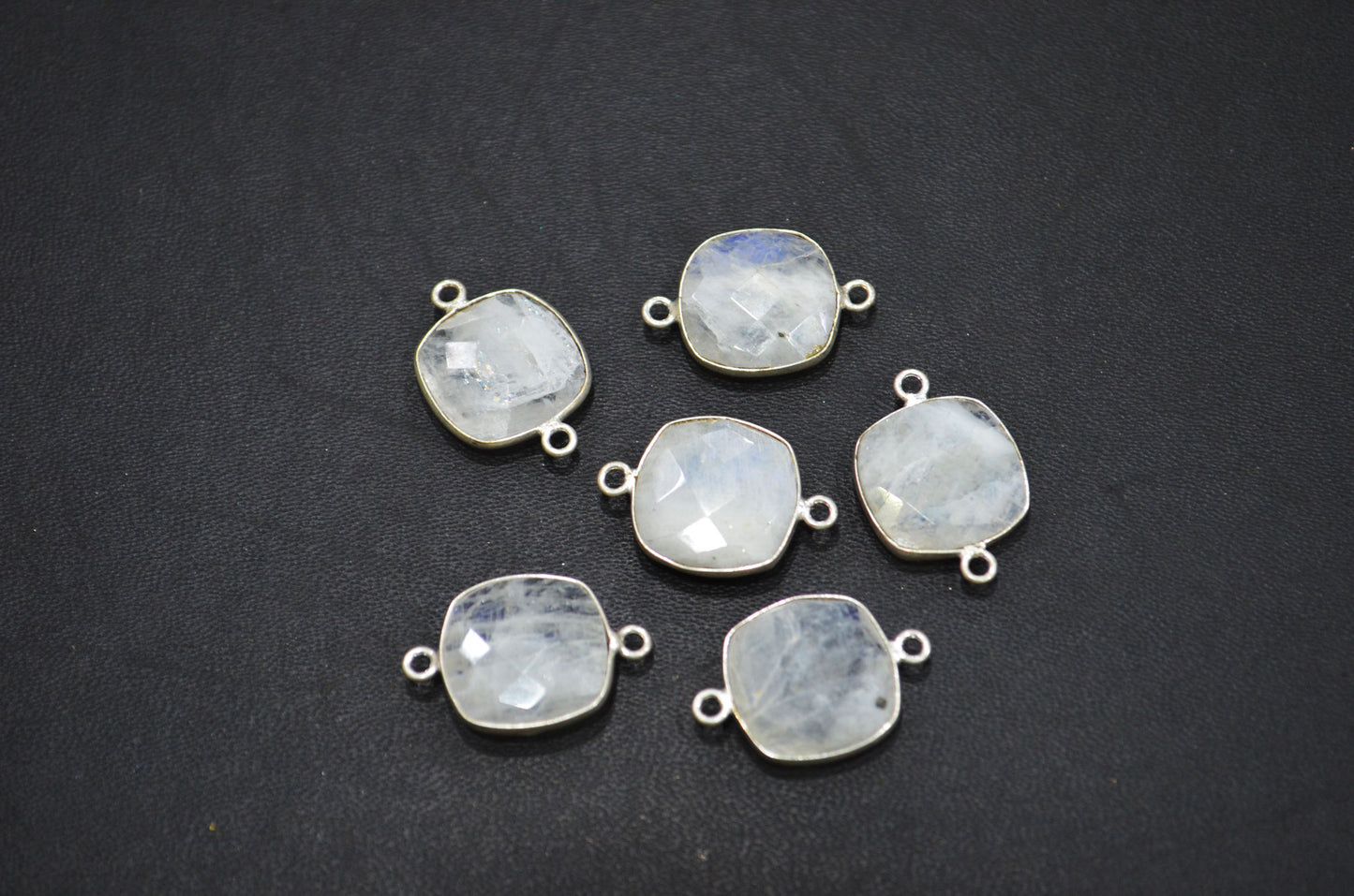 Rainbow Moonstone Faceted Cushion Shape Connector , Sold By Piece , 15 mm , RB-5454