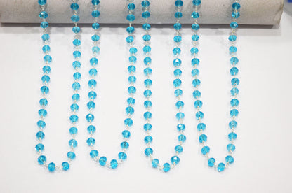 Blue Topaz Hydro Quartz Faceted Rondelle Rosary Beaded Chain , 5.50 - 6 mm , RB-5630