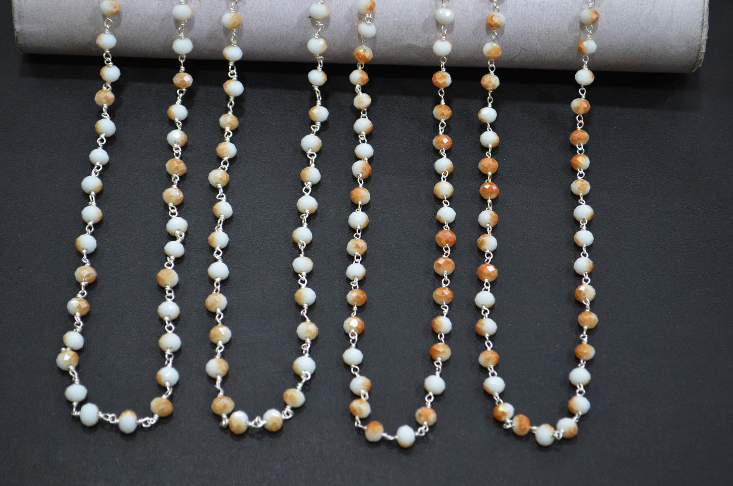 Mystic Sand Hydro Quartz Rondelle Shape Rosary Beaded Chain , 5.50 - 6 mm , RB-5677