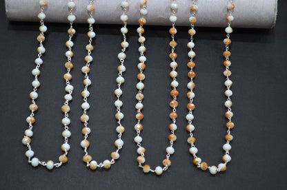 Mystic Sand Hydro Quartz Rondelle Shape Rosary Beaded Chain , 5.50 - 6 mm , RB-5677
