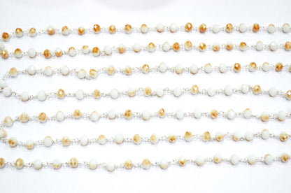 Mystic Sand Hydro Quartz Rondelle Shape Rosary Beaded Chain , 5.50 - 6 mm , RB-5677