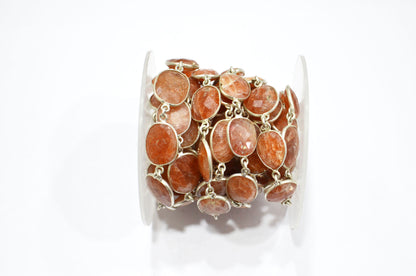 Sunstone Faceted Slice Shape Connector Chain , 15 - 17 mm , RB-5693