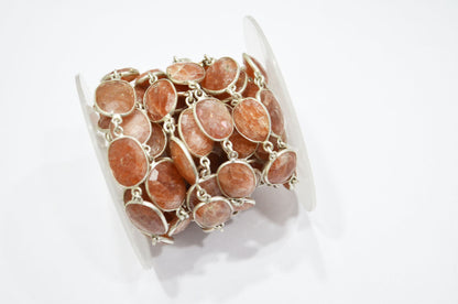 Sunstone Faceted Slice Shape Connector Chain , 15 - 17 mm , RB-5693