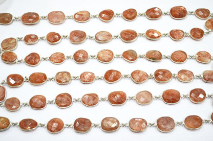 Sunstone Faceted Slice Shape Connector Chain , 15 - 17 mm , RB-5693