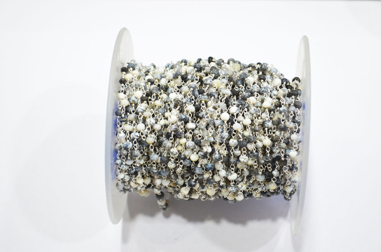 Dendrite Opal Faceted Rondelle Shape Rosary Beaded Chain , 3.50 - 4 mm , RB-5732