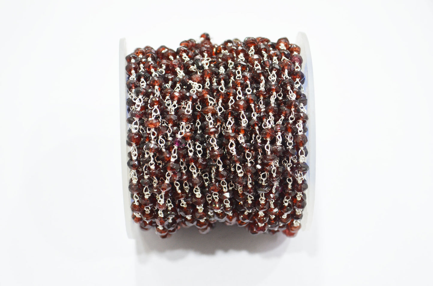 Mozambique Garnet Faceted Rondelle Shape Rosary Beaded Chain , 3.50 - 4 mm , RB-5768