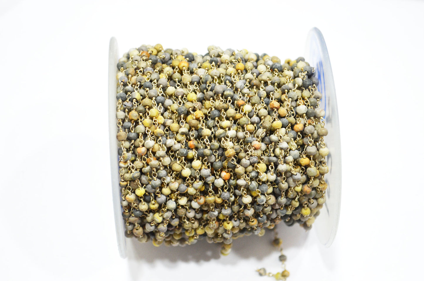 Bumble Bee Faceted Rondelle Shape Rosary Beaded Chain , 3.50 - 3.75 mm , RB-5769