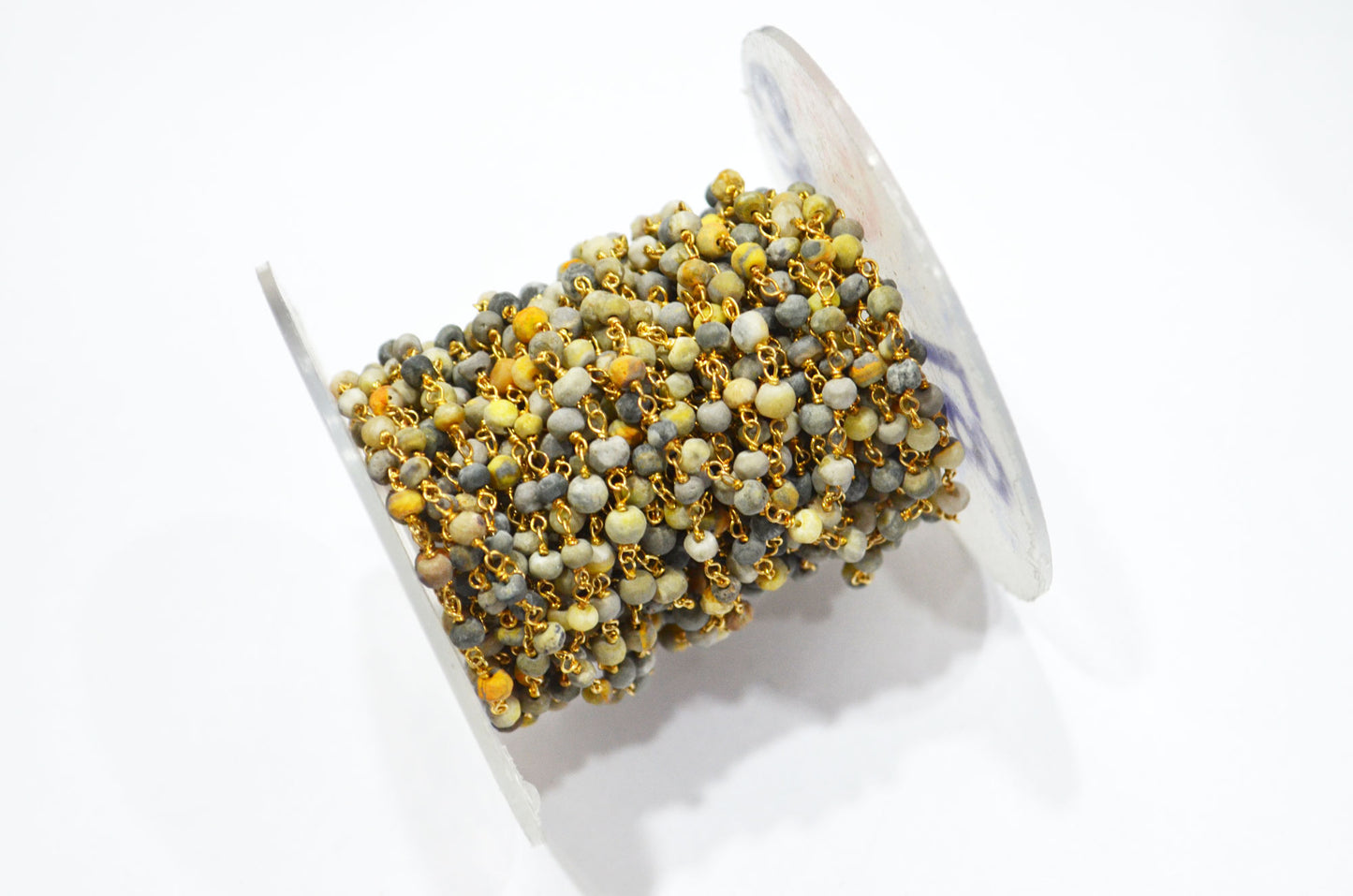 Bumble Bee Faceted Rondelle Shape Rosary Beaded Chain , 3.50 - 3.75 mm , RB-5769