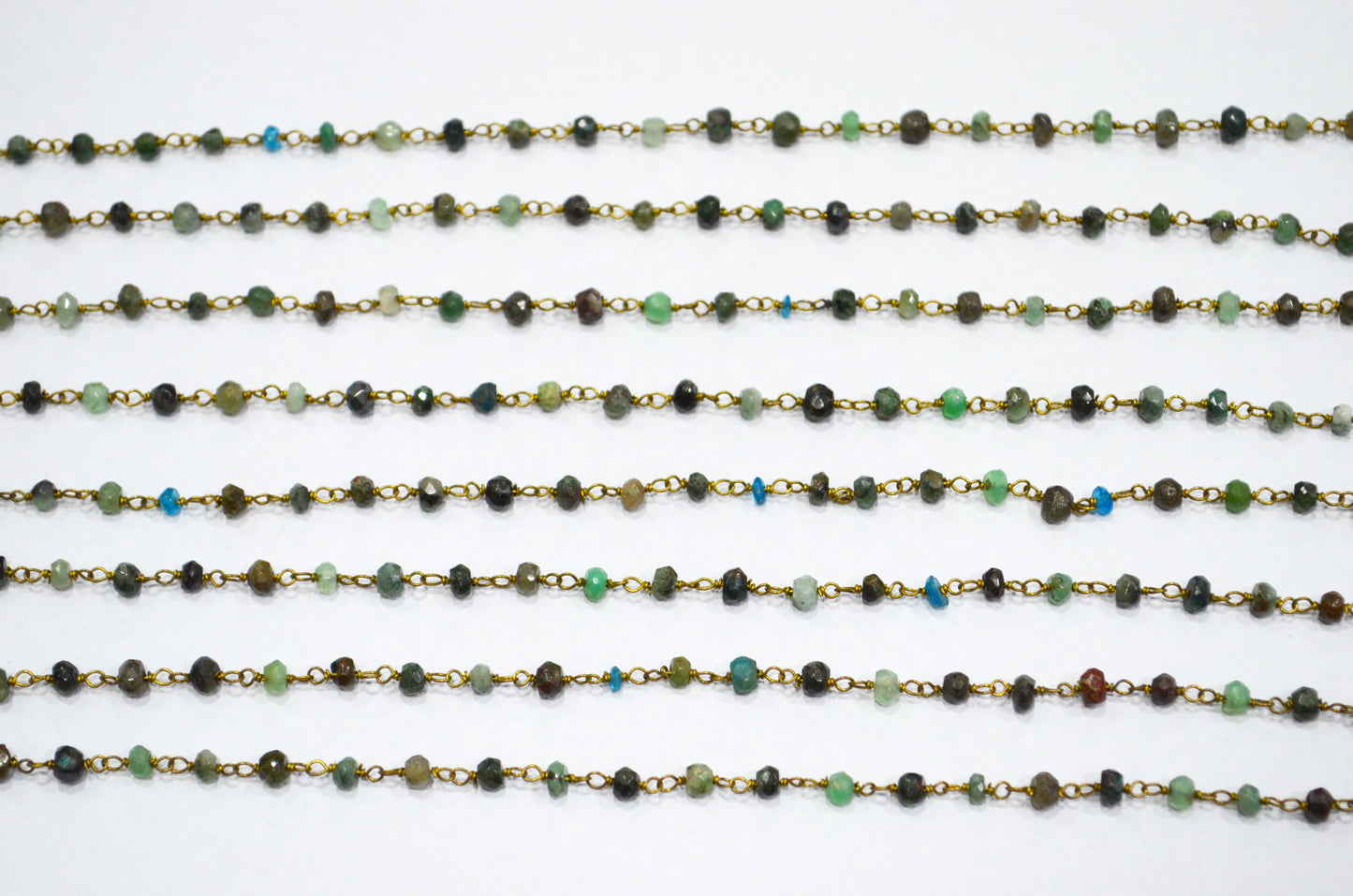 Chrysocolla Faceted Rondelle Shape Rosary Beaded Chain , 3.50 - 4 mm , RB-5776