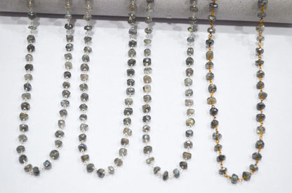 Mystic Labradorite Rondelle Shape Rosary Beaded Chain , 5 - 5.50 mm , RB-5785