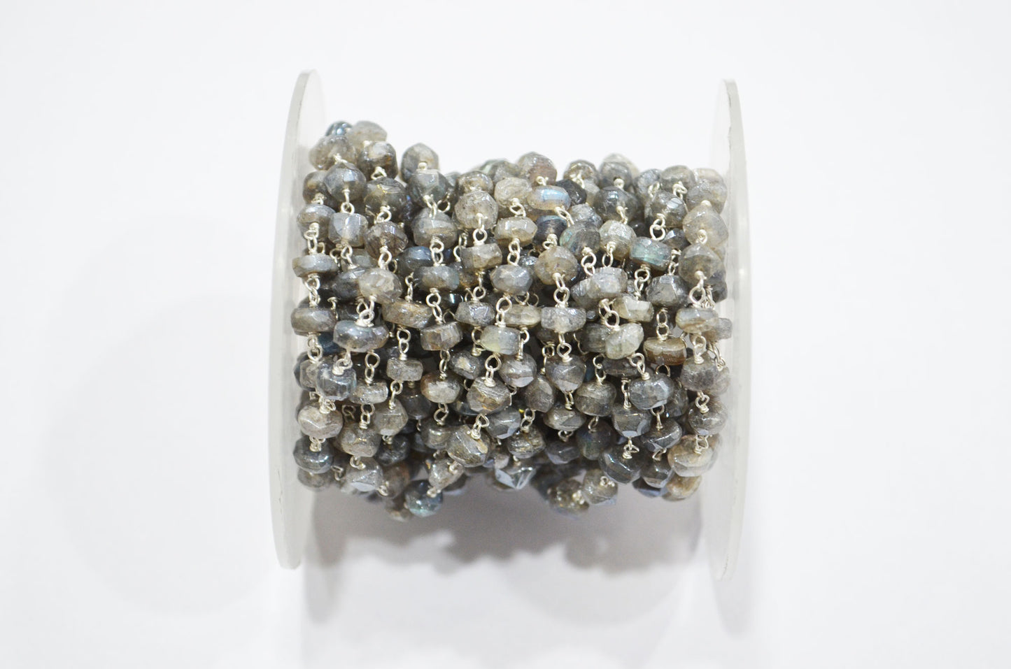 Mystic Labradorite Rondelle Shape Rosary Beaded Chain , 5 - 5.50 mm , RB-5785