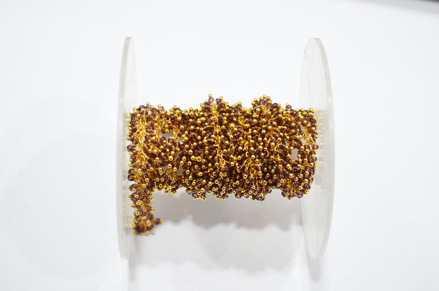 Lavender Hydro Quartz Smooth Round Shape Grape Chain , 2 mm , RB-5793