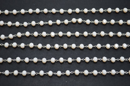 Peach Color Hydro Quartz Faceted Rondelle Shape Rosary Beaded Chain , Sold By Foot , 5.75 - 6 mm , RB-5838