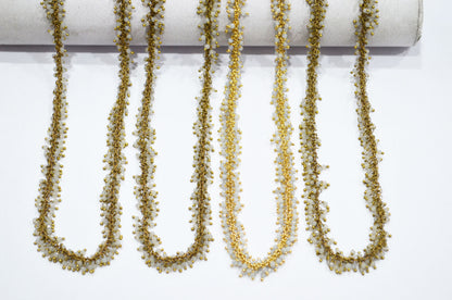 Grey Chalcedony Faceted Round Shape Grape Chain , 2 mm , RB-5847