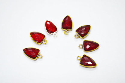 Red Ruby Hydro Quartz Trillion Shape Connector , Sold By Piece , 10x13 mm , RB-5857A