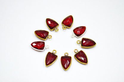Red Ruby Hydro Quartz Trillion Shape Connector , Sold By Piece , 10x13 mm , RB-5857A