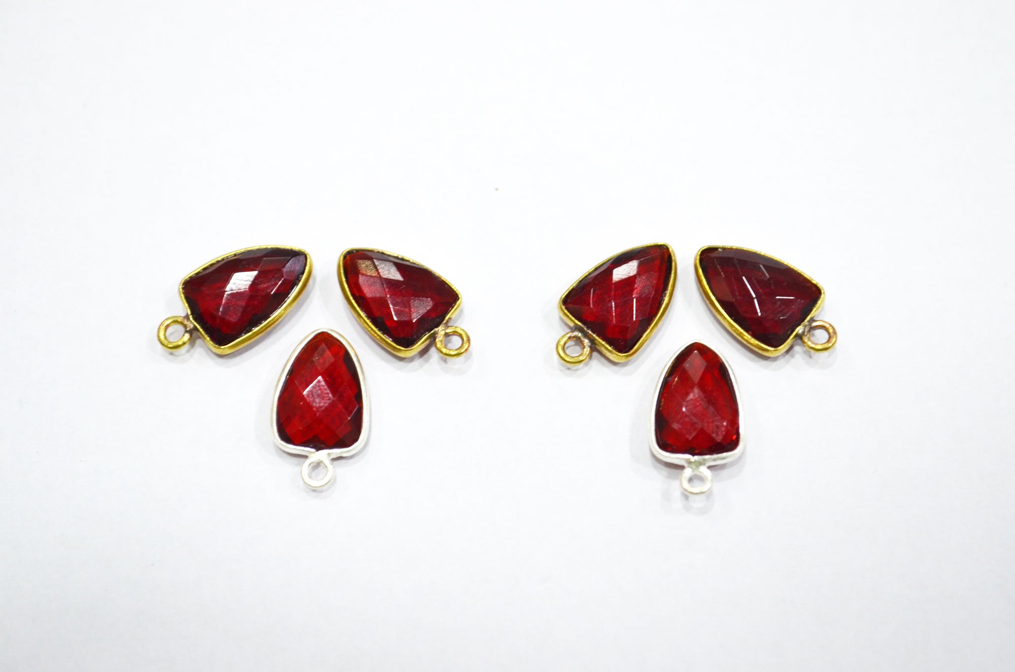 Red Ruby Hydro Quartz Trillion Shape Connector , Sold By Piece , 10x13 mm , RB-5857A