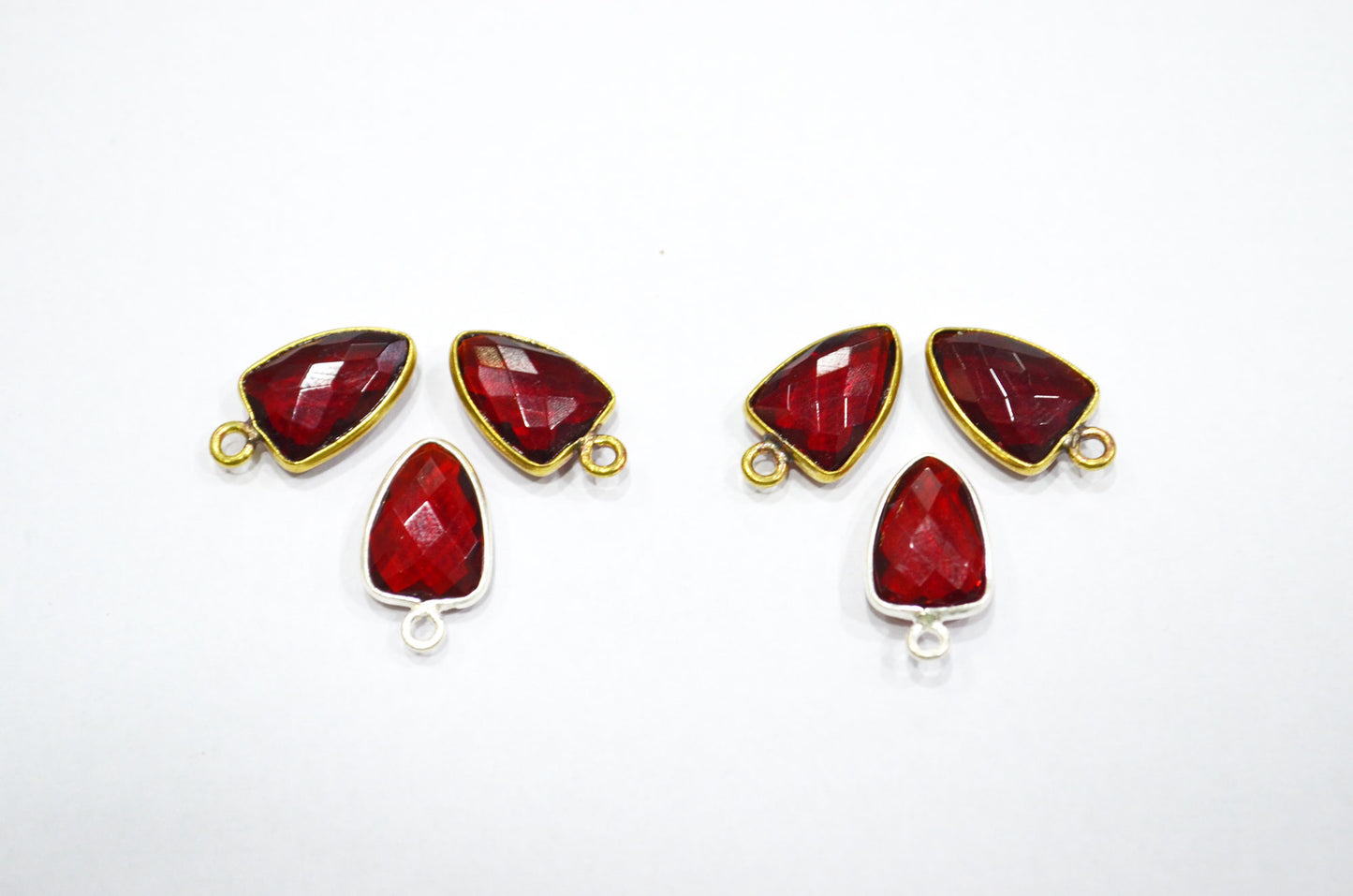Red Ruby Hydro Quartz Trillion Shape Connector , Sold By Piece , 10x13 mm , RB-5857A