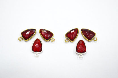 Red Ruby Hydro Quartz Trillion Shape Connector , Sold By Piece , 10x13 mm , RB-5857A