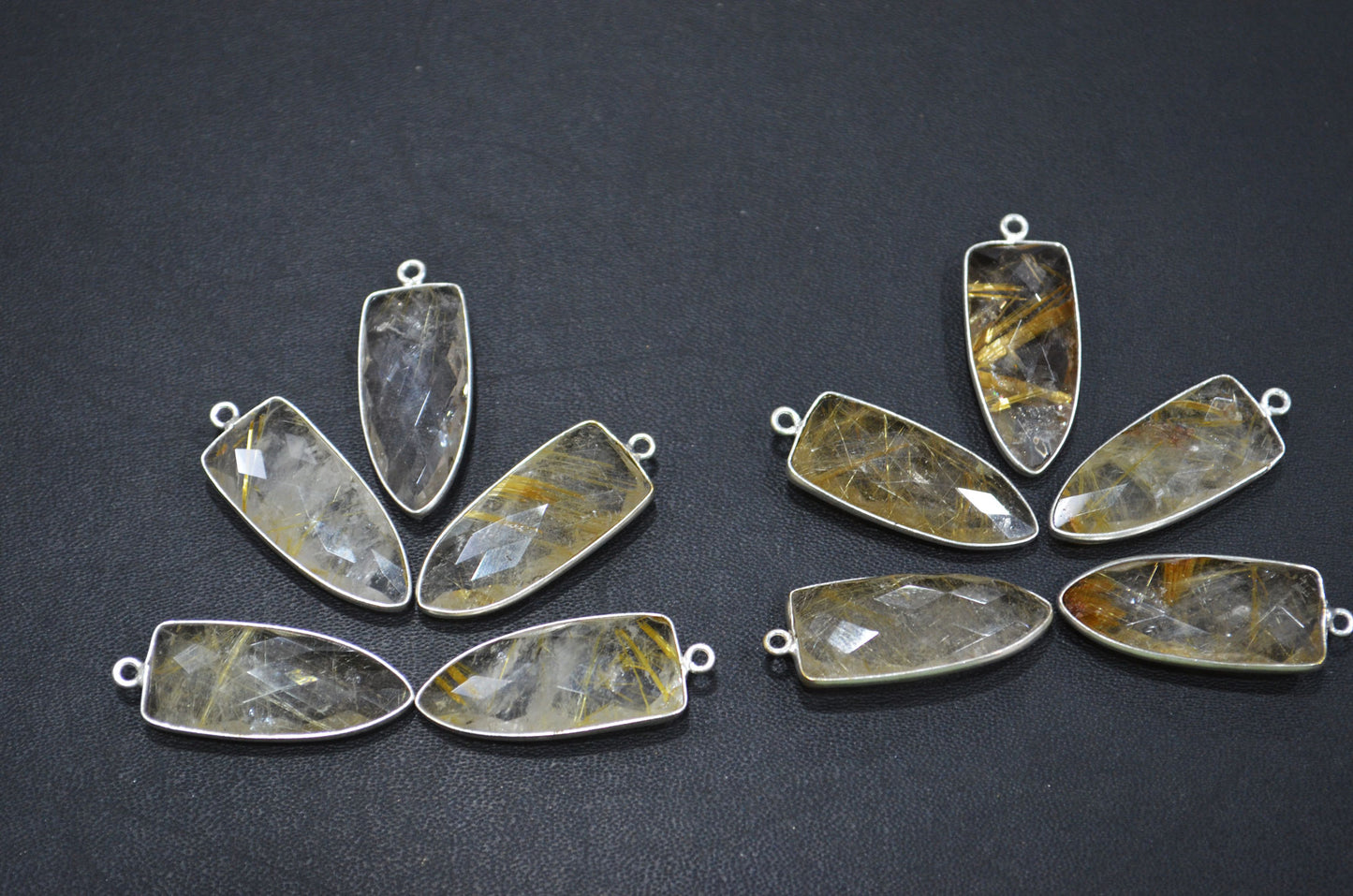 Golden Rutile Faceted Arrowhead Shape Connector , Sold By Piece , 13x32 mm , RB-5860